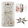 STENES Bling Case Compatible with LG V30 - Stylish - 3D Handmade [Sparkle Series] S Link Flowers Design Cover with Screen Protector [2 Pack] - White view 1