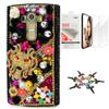 STENES Bling Case Compatible with LG V35 TinQ - Stylish - 3D Handmade [Sparkle Series] Tribal Mask Flowers Design Cover with Screen Protector [2 Pack] - Gold&Black view 1
