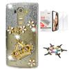STENES Bling Case Compatible with LG V30 - Stylish - 3D Handmade [Sparkle Series] Big Crown Flowers Design Cover with Screen Protector [2 Pack] - Clear view 1