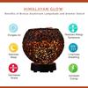 Plemo Natural Himalayan Salt Lamp with Genuine Wood Base in Classic Round Metal Basket with Dimmable Cord and Luxury Gift Box view 3