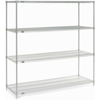 Nexel Wire Shelving, Poly-Z-Brite, 54" W X 18" D X 74" H