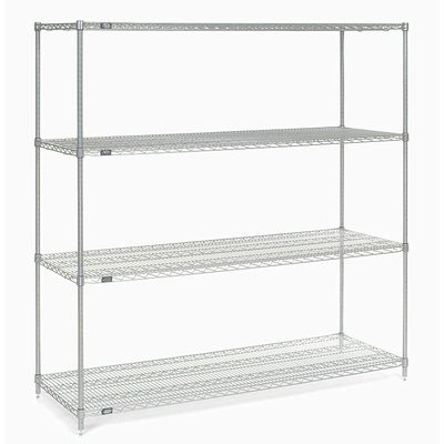 Nexel Wire Shelving, Poly-Z-Brite, 54" W x 21" D x 74" H