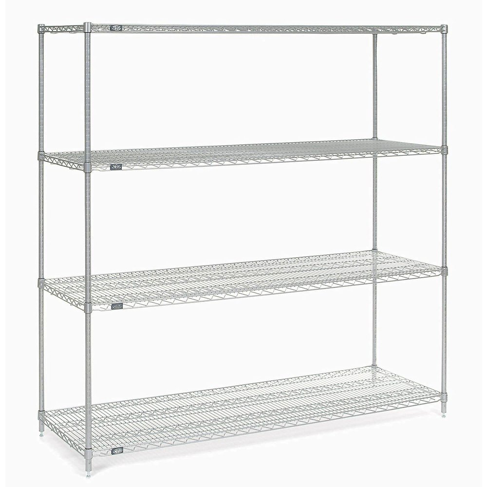 Nexel Wire Shelving, Poly-Z-Brite, 54" W x 21" D x 74" H