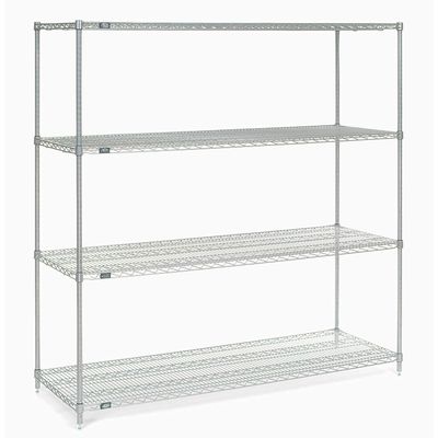 Nexel Wire Shelving, Poly-Z-Brite, 54" W X 18" D X 86" H