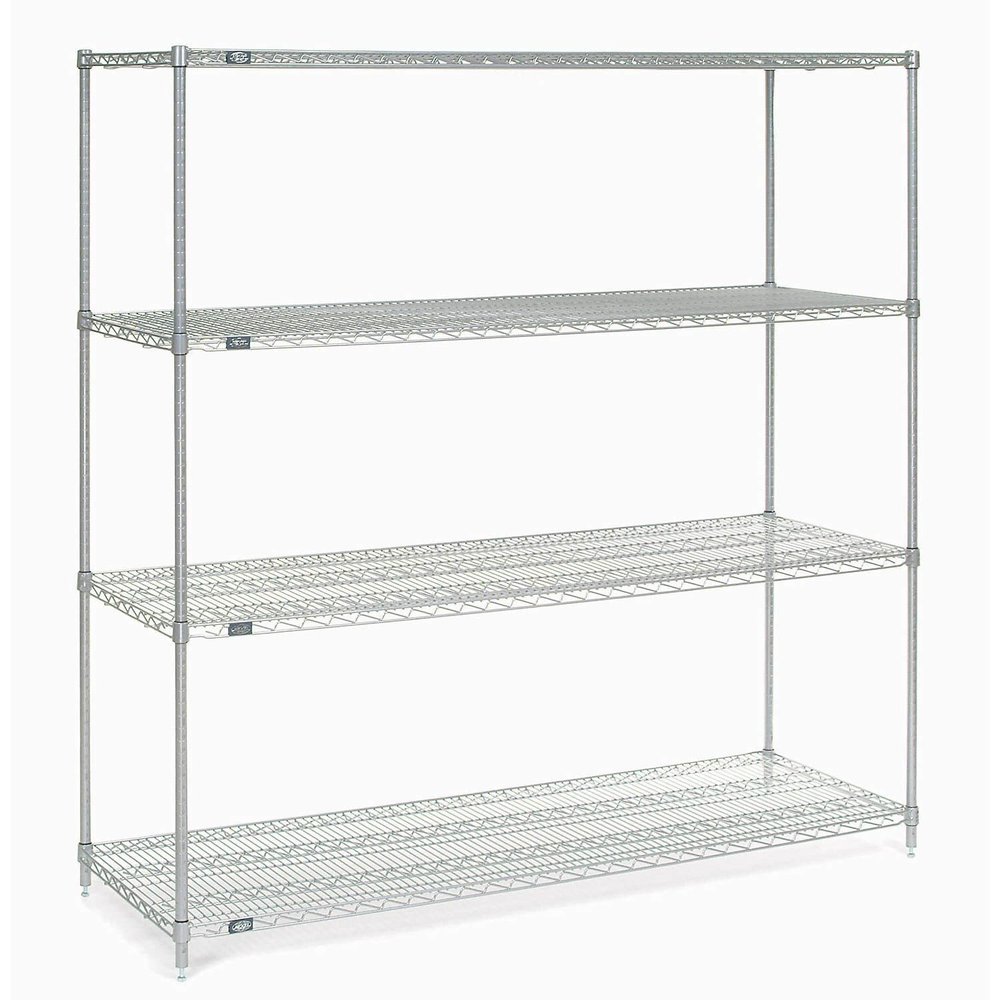 Nexel Wire Shelving, Poly-Z-Brite, 54" W X 18" D X 86" H