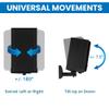 Mount-It! Bookshelf Speaker Wall Mount, Pair of Universal Side Clamping Speaker Shelf Wall Mounting Brackets for Large or Small Speakers, 2 Full Motion Mounts, 55 Lbs Capacity, Black (MI-SB37) view 4