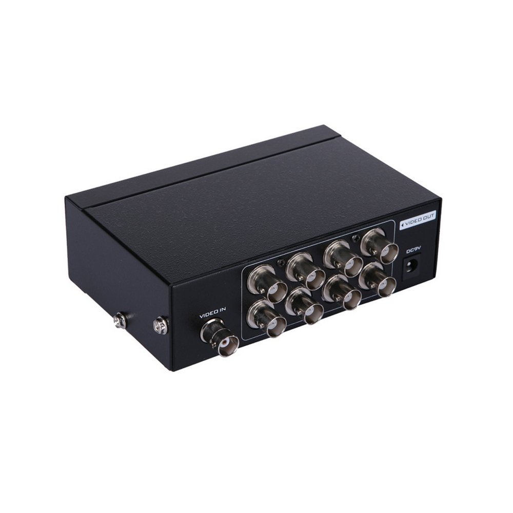 AuviPal 8-Port (1 Input 8 Output) BNC Video Splitter Box 1080P Coaxial Distributor Amplifier for Video Monitoring System CCTV Security Camera