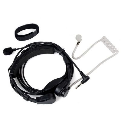 KENMAX Throat MIC Covert Acoustic Tube Earpiece Headset Finger PTT 3.5mm 1 Pin for YAESU Radios VX-354 VX-400 FT-40R FT-50R