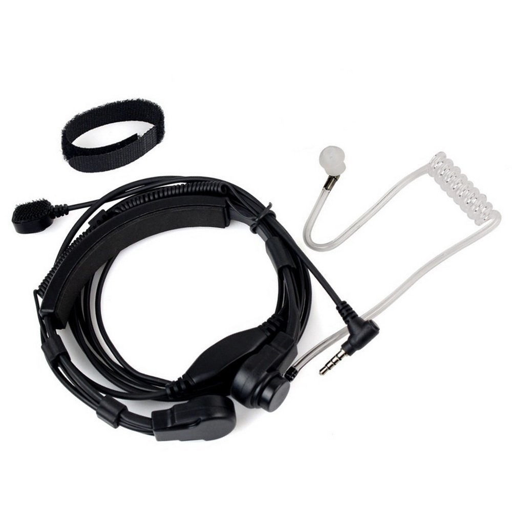 KENMAX Throat MIC Covert Acoustic Tube Earpiece Headset Finger PTT 3.5mm 1 Pin for YAESU Radios VX-354 VX-400 FT-40R FT-50R