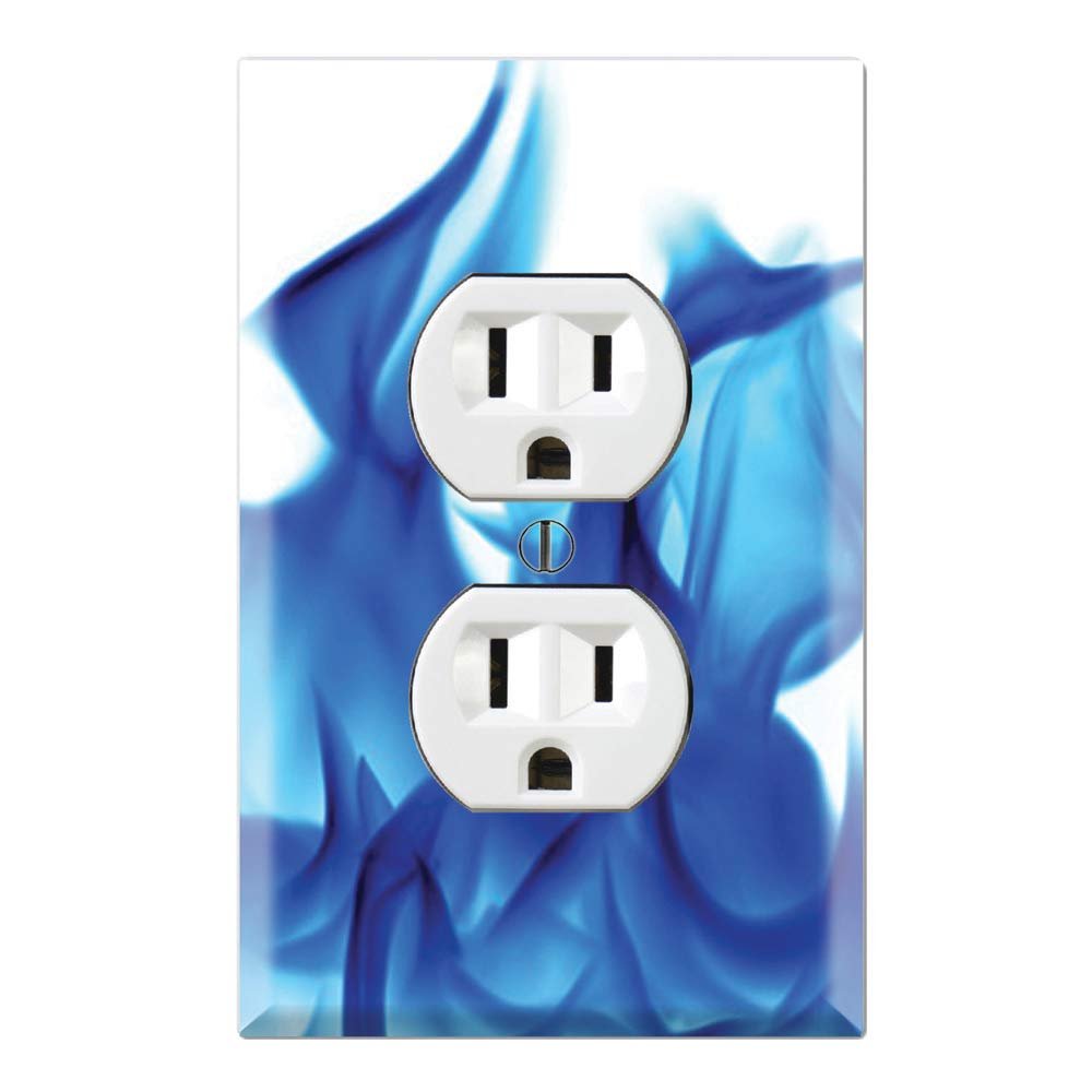 Graphics Wallplates - Blue Flame - Duplex Outlet Wall Plate Cover