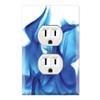 Graphics Wallplates - Blue Flame - Duplex Outlet Wall Plate Cover view 1