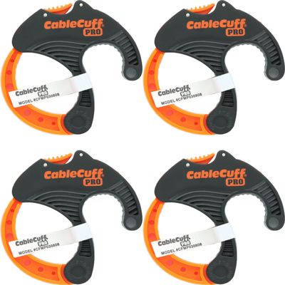 Cable Cuff PRO (4 Pack: 4x Medium 2 Inch Diameter) Adjustable, Reusable, Cable Tie Replacements for Extension Cords or Electronics