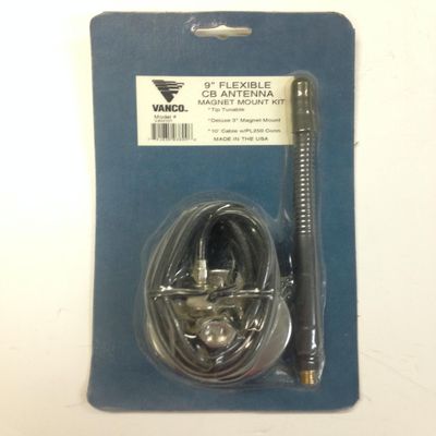VAN101 Vanco 9" Flexible CB Antenna Magnet Mount Kit