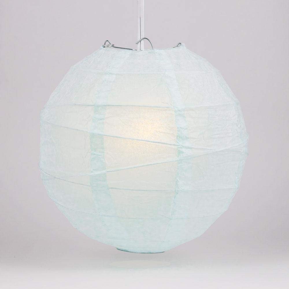 PaperLanternStore.com 8 Inch Artic Blue Irregular Ribbed Paper Lantern (10 PACK)