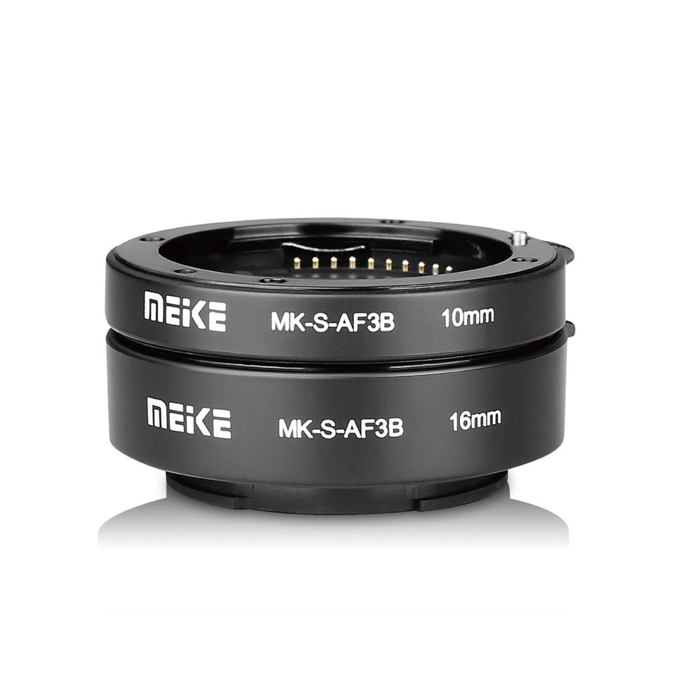 MEIKE MK-S-AF3B Plastic Auto Focus Macro Extension Tube Adapter Ring 10mm 16mm for Sony E-Mount FE-Mount Mirrorless Camera A7 A7M2 NEX3 MEX5 NEX6 NEX7 A5000 A6000 A6300 A6500 A9 etc