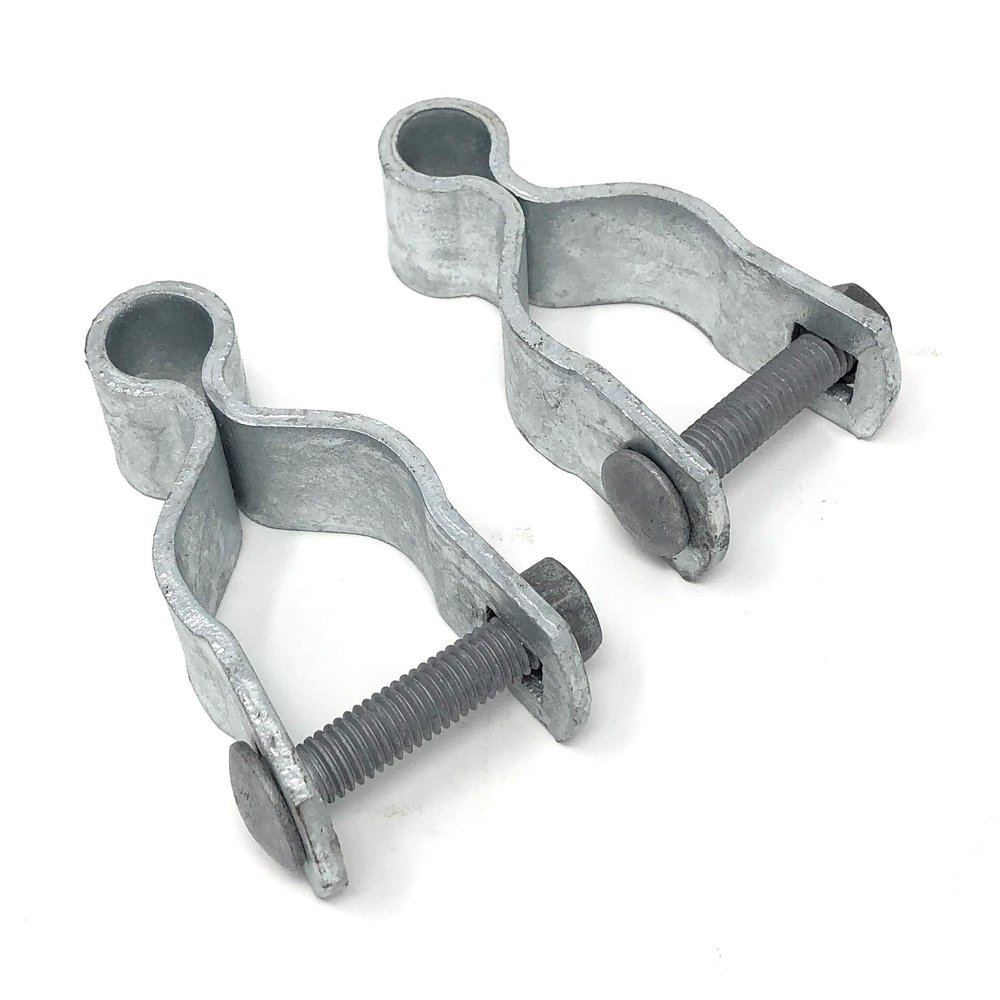 Pressed Steel Chain Link Fence Frame Hinge w/Bolt - (2 Sets Pack) (1-3/8")