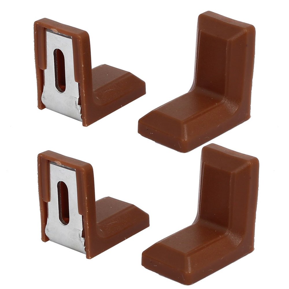 uxcell 28mmx17mmx28mm Plastic L Shaped Cover Right Angle Corner Brace Brackets 4pcs