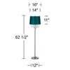 360 Lighting Crystals 62 1/2" Tall Teal Blue and Brushed Nickel Floor Lamp view 4