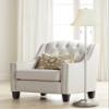 Abba 66" Tall Creme Bell and Nickel Pull Chain Floor Lamp Living Room view 2