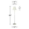 Abba 66" Tall Creme Bell and Nickel Pull Chain Floor Lamp Living Room view 3