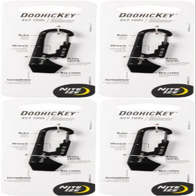 Nite Ize DoohicKey Key Tool Black Steel Keychain Multi-Tool w/Key Clip (4-Pack)
