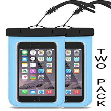 2 PACK Universal Waterproof Phone Pouch, Large Phone Waterproof Case Underwater Dry Bag for iPhone Xs XR XS MAX, X, 8, 7, 6 Plus, SE, Galaxy S9+ S8+ S7 S6 with Case, Soft TPU Pouch for All Home Button