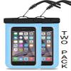 2 PACK Universal Waterproof Phone Pouch, Large Phone Waterproof Case Underwater Dry Bag for iPhone Xs XR XS MAX, X, 8, 7, 6 Plus, SE, Galaxy S9+ S8+ S7 S6 with Case, Soft TPU Pouch for All Home Button view 1