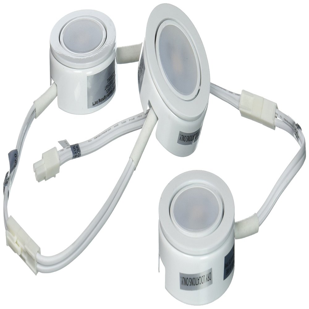 Maxim Lighting CounterMax MX-LD-AC Under Cabinet Puck Light | Transitional Under Cabinet Lighting | Ideal for Kitchen Counters, Cabinets & Workspaces | 53835WT