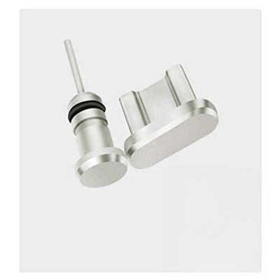 GGGarden Aluminum Android Dust Plug Set Micro USB Port + Earphone Jack Plugs Sim Card Needle For Smartphone - Silver