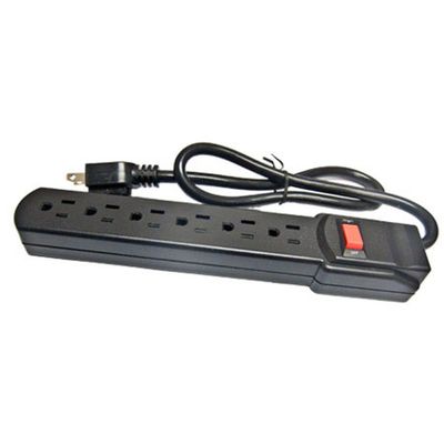 Comprehensive 6-Outlet Surge Protector with 12' Power Cord (Black)