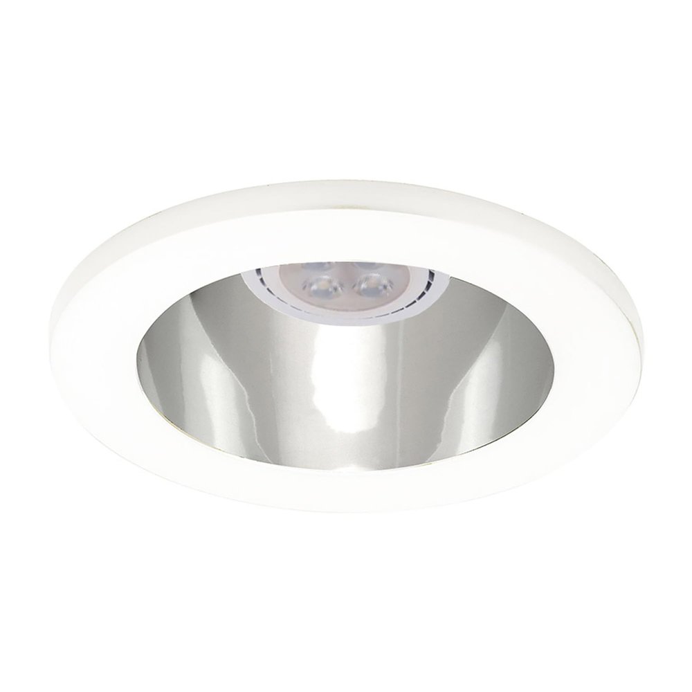 WAC 4in Low Voltage Round Adjustable Recessed Light Trim with Open Specular Reflector in White and White 8W 500 Lumens MR16 LED Lamp, HR-8401 or HR-8402 Housing Sold Separately