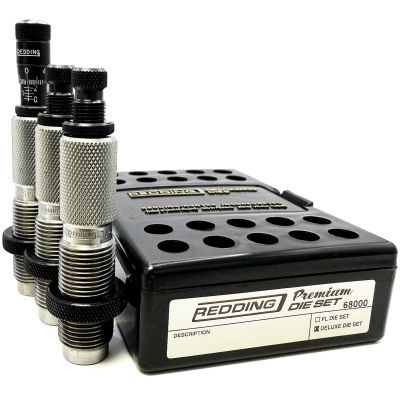 Redding Premium Deluxe Die Set - Precision 3-Die Reloading System with Carbide Size Button and Micrometer Seating, 280 Ackley Imp (68428)