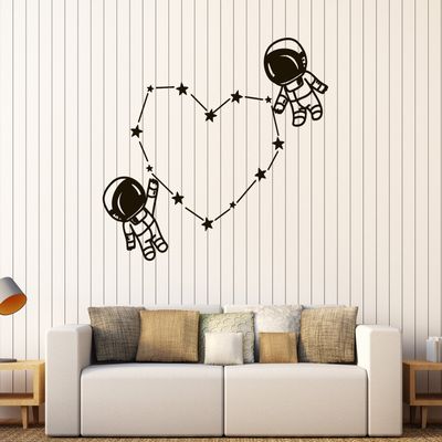 DesignToRefine Vinyl Wall Decal Spaceman Astronaut Space Kids Room Stickers (583ig) White