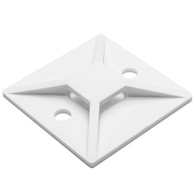 Hellermann Tyton North America MB510C2 Screw Fastened Bases, 35" Max Tie Width, 19'' Hole Dia., 1.49'' Length/Width, PA66, White, 0.25" Height, 1.49" Width, 1.49" Length (Pack of 100)