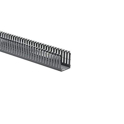 Hellermann Tyton North America 184-15202 High Density Slotted Wall Wiring Duct, 1.5" x 2", Non-Adhesive, PVC, Gray 120'/Carton, 2.0699999999999998" Height, 1.5" Width, 6' Length (Pack of 120)