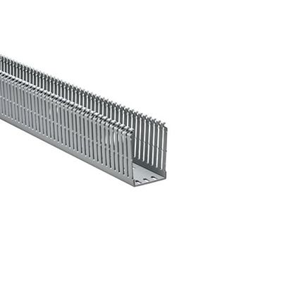 Hellermann Tyton North America 184-23000 High Density Slotted Wall Wiring Duct, 2" x 3", Non-Adhesive, PVC, Gray, 3.07" Height, 2" Width, 6' Length (Pack of 30)