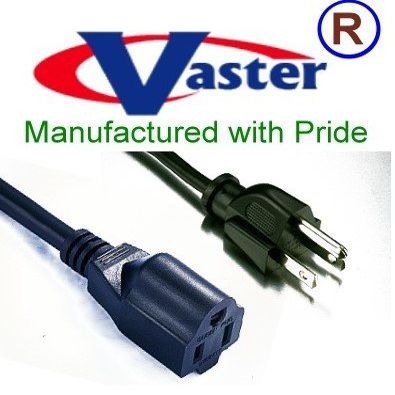 SuperEcable - 10 Pcs/Pack -1 Ft Standard Power Cord Extension NEMA5-15P/NEMA5-15J Black Color, 16 AWG