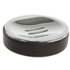 Gedy Alianto Color Round Soap Dish Made From Faux Leather, Wenge view 1