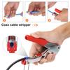 Coax Crimper, RG6 Coax Cable Crimper Coaxial Compression Tool Set Kit, Wire Stripper with F RG59 Included Compression Connectors, Tools,Stripper view 3