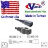 3 Pcs/Pack - SuperEcable - Power Extension, IEC 320 C14 to C19 14 AWG Black 3 Ft view 1