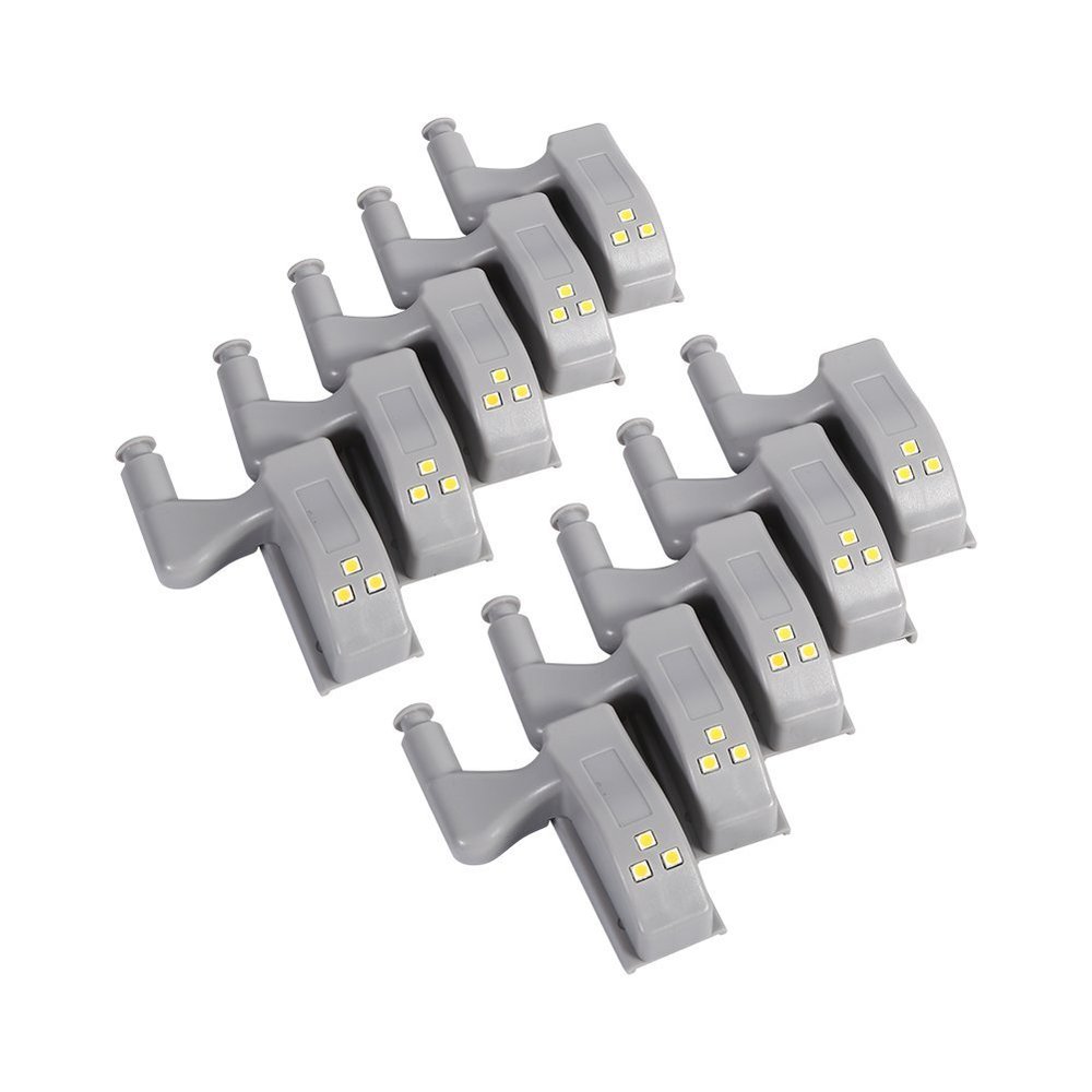 10pcs Universal Cabinet Cupboard Hinge LED Light for Modern Kitchen Home Lamp-Warm White