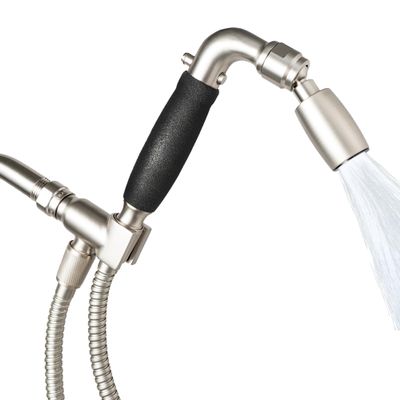 High Sierra Solid Lead-Free Metal Handheld Shower Head, Trickle Valve, Includes 72 Flexible Stainless Steel Hose With Biofilm Resistant Silicone Inner Tube, Holder. Low Flow 1.8 GPM. Nickel