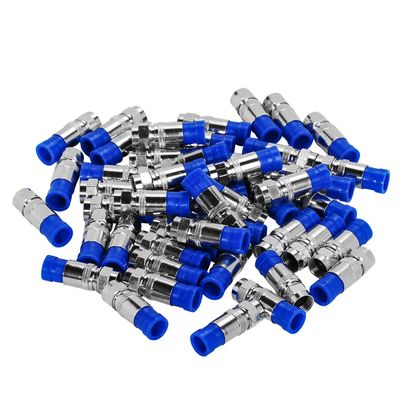 SaferCCTV (Pack of 100) Waterproof Moist-Proof Rg6 F Connector Adapter Plug Coax Compression for Antennas CATV CCTV Satellite Cable Coaxial Tv Fitting