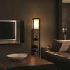 Brightech Maxwell - Modern Shelf Floor Lamp with Lamp Shade & Warm White LED Bulb, Corner Display Floor Lamp with Shelves for Living Room, Bedroom, Nightstand Office, Home Decor Storage - Black view 4