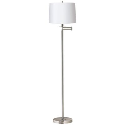 360 Lighting 60 1/2" Tall White Brushed Nickel Swing Arm Floor Lamp