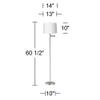 360 Lighting 60 1/2" Tall White Brushed Nickel Swing Arm Floor Lamp view 3