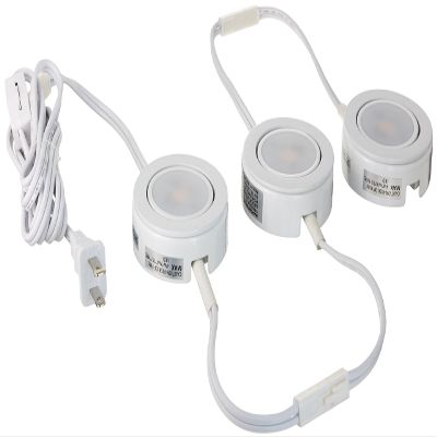 Maxim Lighting CounterMax MX-LD-AC 2.75" Under Cabinet Puck Light | Transitional Under Cabinet Lighting | Ideal for Kitchen Counters, Cabinets & Workspaces | 53836WT