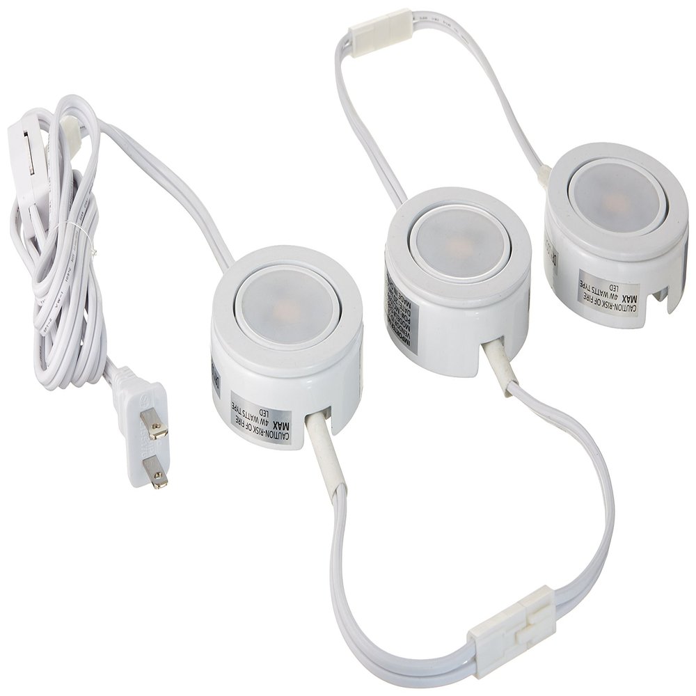 Maxim Lighting CounterMax MX-LD-AC 2.75" Under Cabinet Puck Light | Transitional Under Cabinet Lighting | Ideal for Kitchen Counters, Cabinets & Workspaces | 53836WT