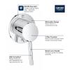 Grohe 29108001 Concetto Diverter Trim, Starlight Chrome view 4