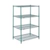 Nexel Poly-Green Adjustable Wire Shelving Unit, 4 Tier, Heavy Duty Commerical Storage Organizer Wire Rack, 24" x 36" x 74", Green view 1